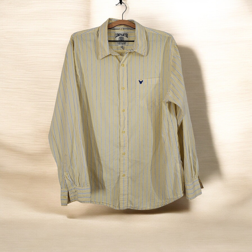 Classic Yellow Striped Button-Down Shirt